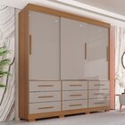 Guarda-roupa Com Pés Casal 3 Portas 9 Gavetas Luana