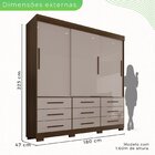 Guarda Roupa Com Pés Casal 3 Portas 9 Gavetas Luana Savana/of