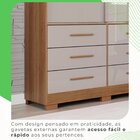 Guarda Roupa Com Pés E Espelho 2 Portas 6 Gavetas Luana
