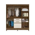 Guarda Roupa Com Pés E Espelho 7 Portas 177cm Castanho Baunil