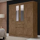 Guarda Roupa Com Pés E Espelho 7 Portas 177cm Castanho Mirna