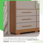 Guarda-roupa Com Pés E Espelho Casal 3 Portas 9 Gavetas Luana