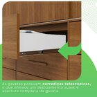 Guarda-roupa Com Pés E Espelho Casal 3 Portas 9 Gavetas Luana