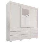 Guarda-roupa Com Pés E Espelho Casal 3 Portas 9 Gavetas Luana