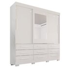 Guarda-roupa Com Pés E Espelho Casal 3 Portas 9 Gavetas Luana