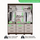 Guarda-roupa Com Pés E Espelho Casal 3 Portas 9 Gavetas Luana