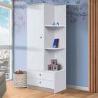 Guarda Roupa Com Prateleiras E 2 Gavetas Pequeno Branco Conwa