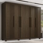 Guarda-roupa Com Ripado 6 Portas 4 Gavetas Londres Prime Cacau