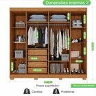 Guarda-roupa Com Ripado 6 Portas 4 Gavetas Londres Prime Cina