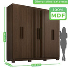 Guarda Roupa Com Ripado 6 Portas 4 Gavetas Sevilha Prime 100