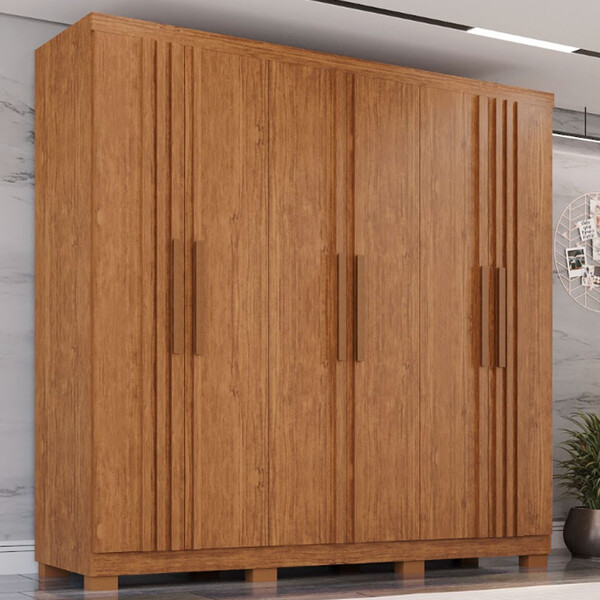 Guarda Roupa Com Ripado 6 Portas 4 Gavetas Sevilha Prime 100
