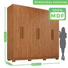 Guarda-roupa Com Ripado 6 Portas 4 Gavetas Sevilha Prime Cina