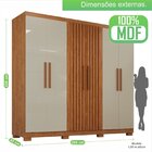 Guarda-roupa Com Ripado 6 Portas 4 Gavetas Sevilha Prime Cina