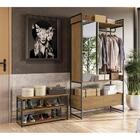 Guarda Roupa Com Sapateira Estilo Industrial Freijo Preto Kap