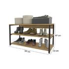 Guarda Roupa Com Sapateira Estilo Industrial Freijo Preto Kap