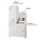 Guarda-roupa Cômoda 4 Gavetas 2 Portas Capri - Branco/titanium