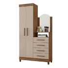 Guarda Roupa Cômoda Capri 2 Portas 4 Gavetas E Espelho