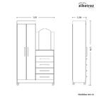 Guarda Roupa Cômoda Capri 2 Portas 4 Gavetas E Espelho