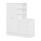Guarda Roupa Cômoda Infantil Mágica 2 Portas 3 Gavetas Branco