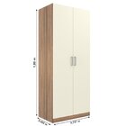 Guarda-roupa Compacto 2 Portas Monarca Castanho/offwhite