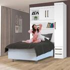 Guarda Roupa Compacto Com Cabeceira Branco Tower Zanzini