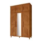 Guarda Roupa Compacto Em Madeira Maciça Com Espelho Imbuia Ma