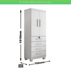 Guarda-roupa Conjulgado 2 Portas 4 Gavetas New Maia Branco