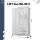 Guarda Roupa Copacabana New 4 Portas 2 Gavetas Com Espelho Be
