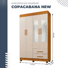 Guarda Roupa Copacabana New 4 Portas 2 Gavetas Com Espelho Be