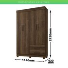 Guarda-roupa Copacabana New 4 Portas Imbuia