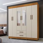 Guarda-roupa Copacabana New 6 Portas Com Espelho Cinamomo/off