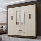Guarda-roupa Copacabana New 6 Portas Com Espelho Imbuia/off W