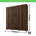 Guarda-roupa Copacabana New 6 Portas Imbuia