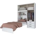 Guarda-roupa Cravo 04 Portas 03 Gavetas Henn - Branco/rosa-chá