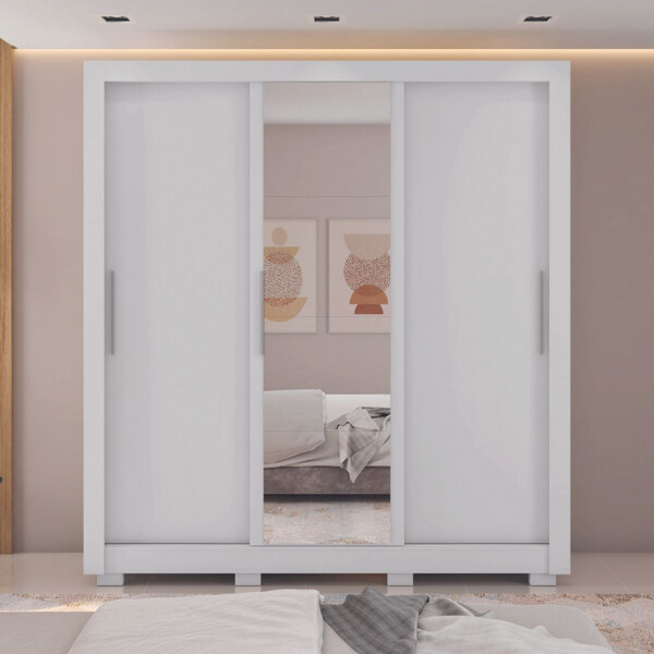 Guarda Roupa Curitiba 3 Portas De Correr E 2 Gavetas Com Espe