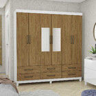 Guarda-roupa D22 6 Portas 6 Gavetas Com Espelho E Pés