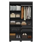 Guarda Roupa Dakota 4 Portas Preto - Olivar Móveis