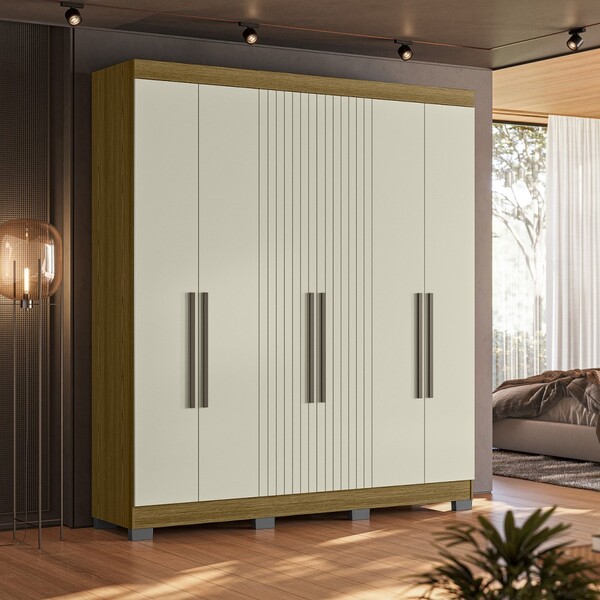 Guarda Roupa Dakota 6 Portas Freijo Frj Ac Off White Ac - Oli