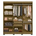 Guarda Roupa Dakota Casal 6 Portas Ripado Freijo/off White