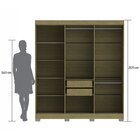 Guarda Roupa Dakota Casal 6 Portas Ripado Freijo/off White