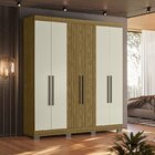 Guarda Roupa Dakota Casal 6 Portas Ripado Freijo/off White