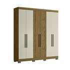 Guarda Roupa Dakota Casal 6 Portas Ripado Freijo/off White