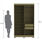 Guarda Roupa Dakota Solteiro Ripado 4 Portas  Freijo/off Whit