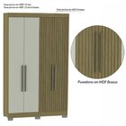 Guarda Roupa Dakota Solteiro Ripado 4 Portas  Freijo/off Whit