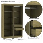 Guarda Roupa Dakota Solteiro Ripado 4 Portas  Freijo/off Whit