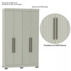 Guarda Roupa Dakota Solteiro Ripado 4 Portas Off White