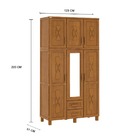 Guarda-roupa Dallas Com 6 Portas  Maleiro E 2 Gavetas Madeira