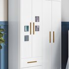 Guarda Roupa De Bebê 100% Mdf 4 Portas 2 Gavetas Fly Branco