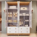 Guarda-roupa De Bebê 156,80cm 4 Portas Com Janela 4 Gavetas 1