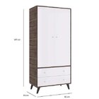 Guarda-roupa De Bebê 2 Portas 2 Gavetas Retrô  Carvalho/branco